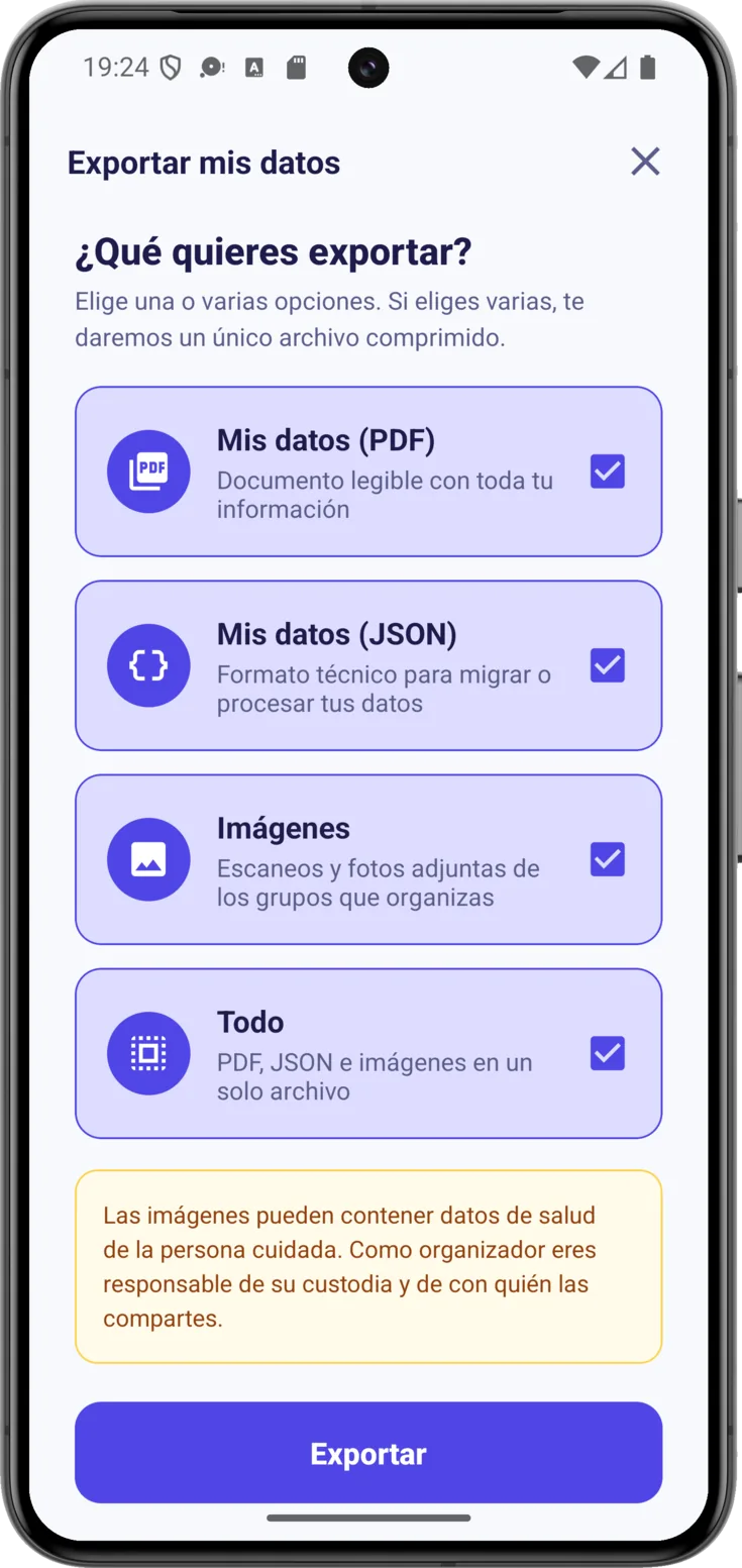 Exportar mis datos