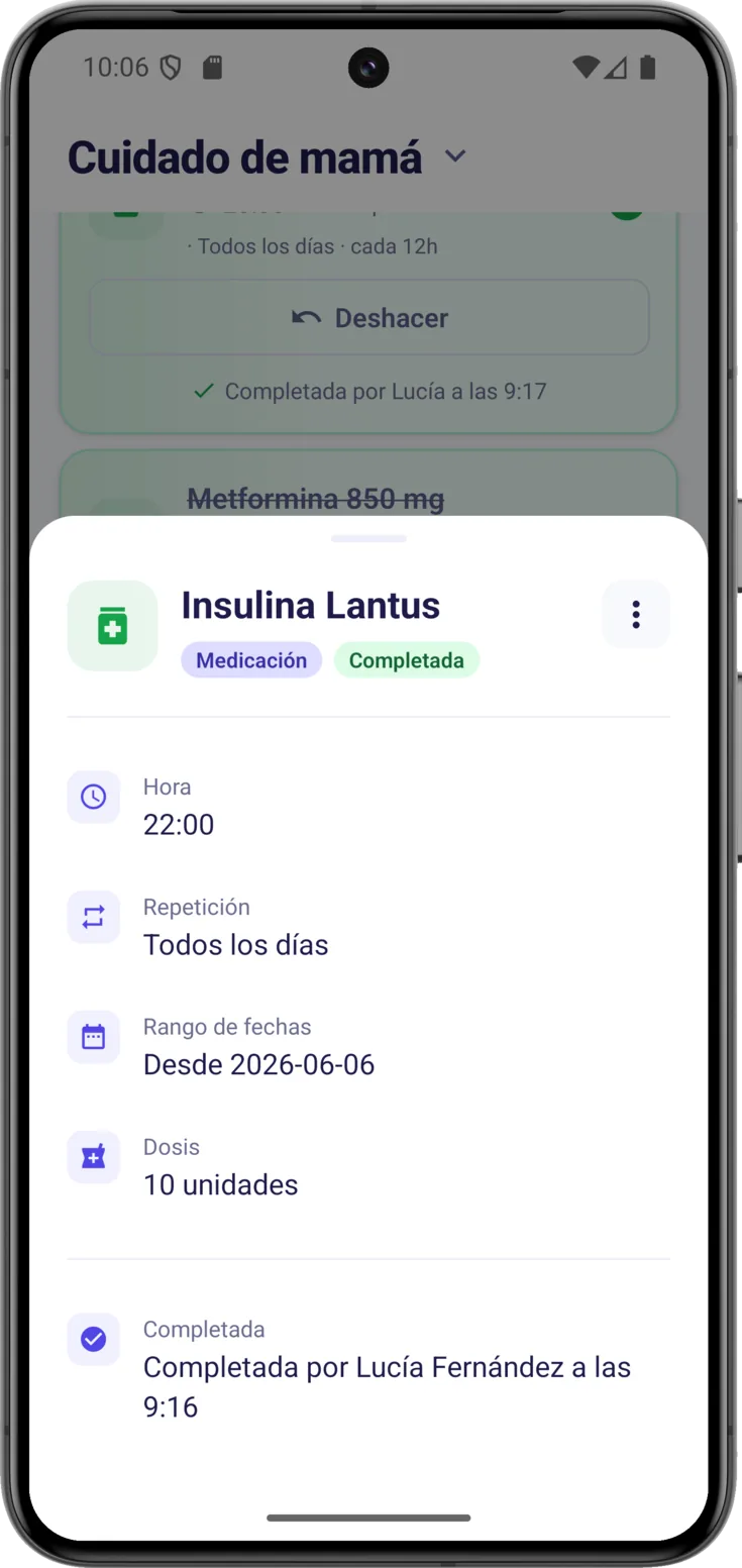 Tarjeta de rutina