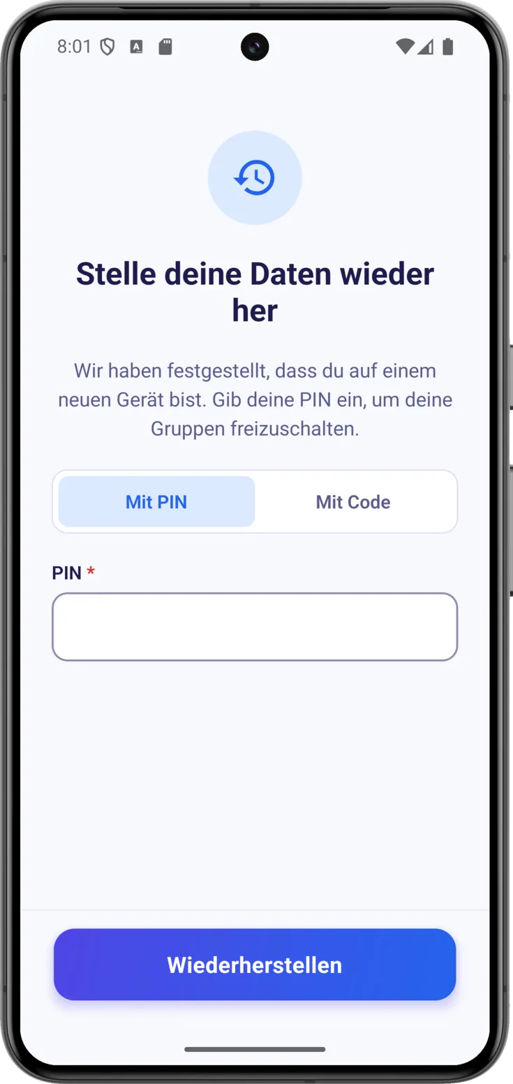 Mit PIN