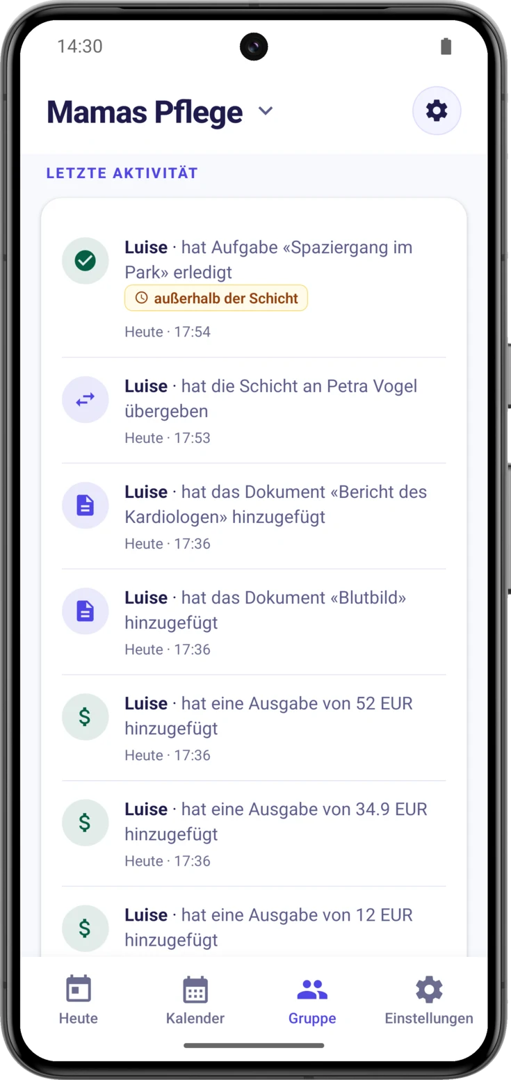 Letzte Aktivität