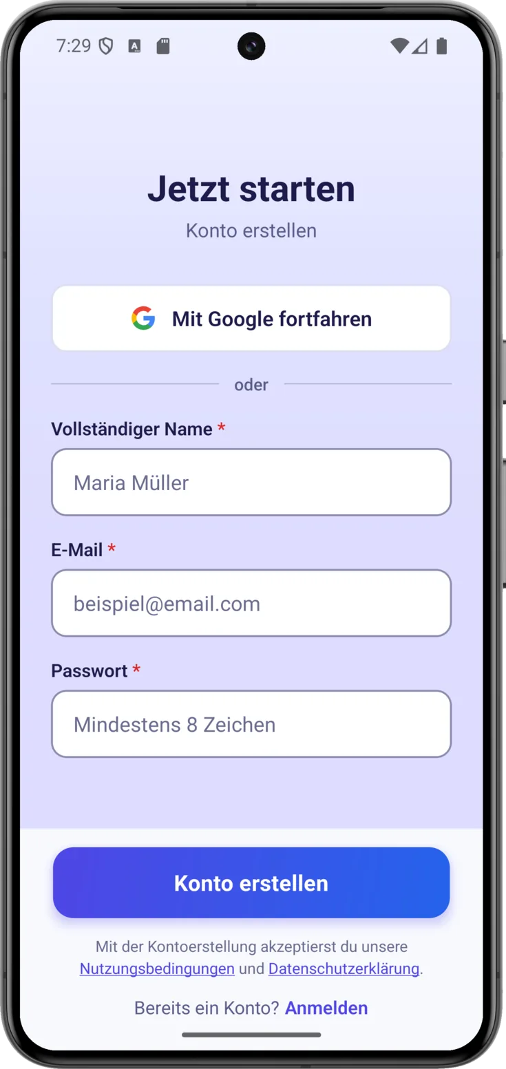Konto erstellen
