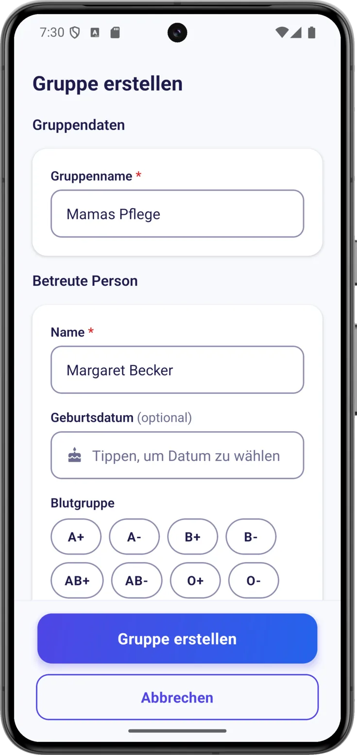 Gruppe erstellen