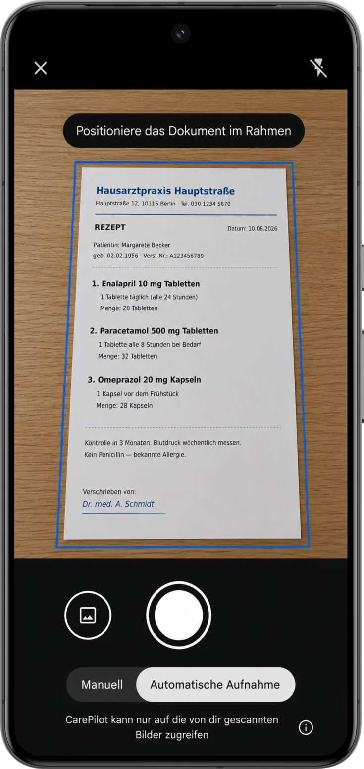 Die Scanner-Kamera unter Android