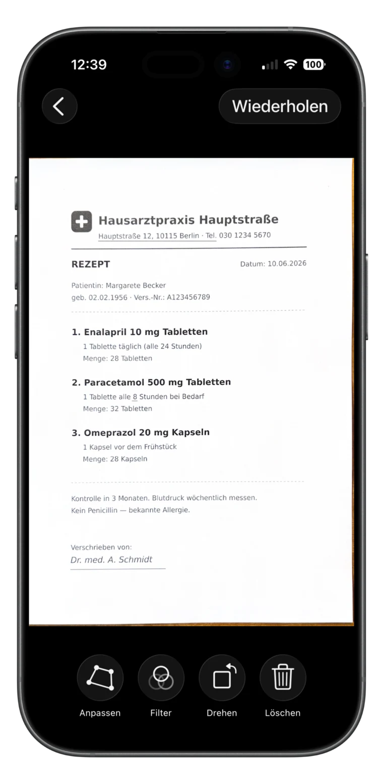 Prüfen auf dem iPhone