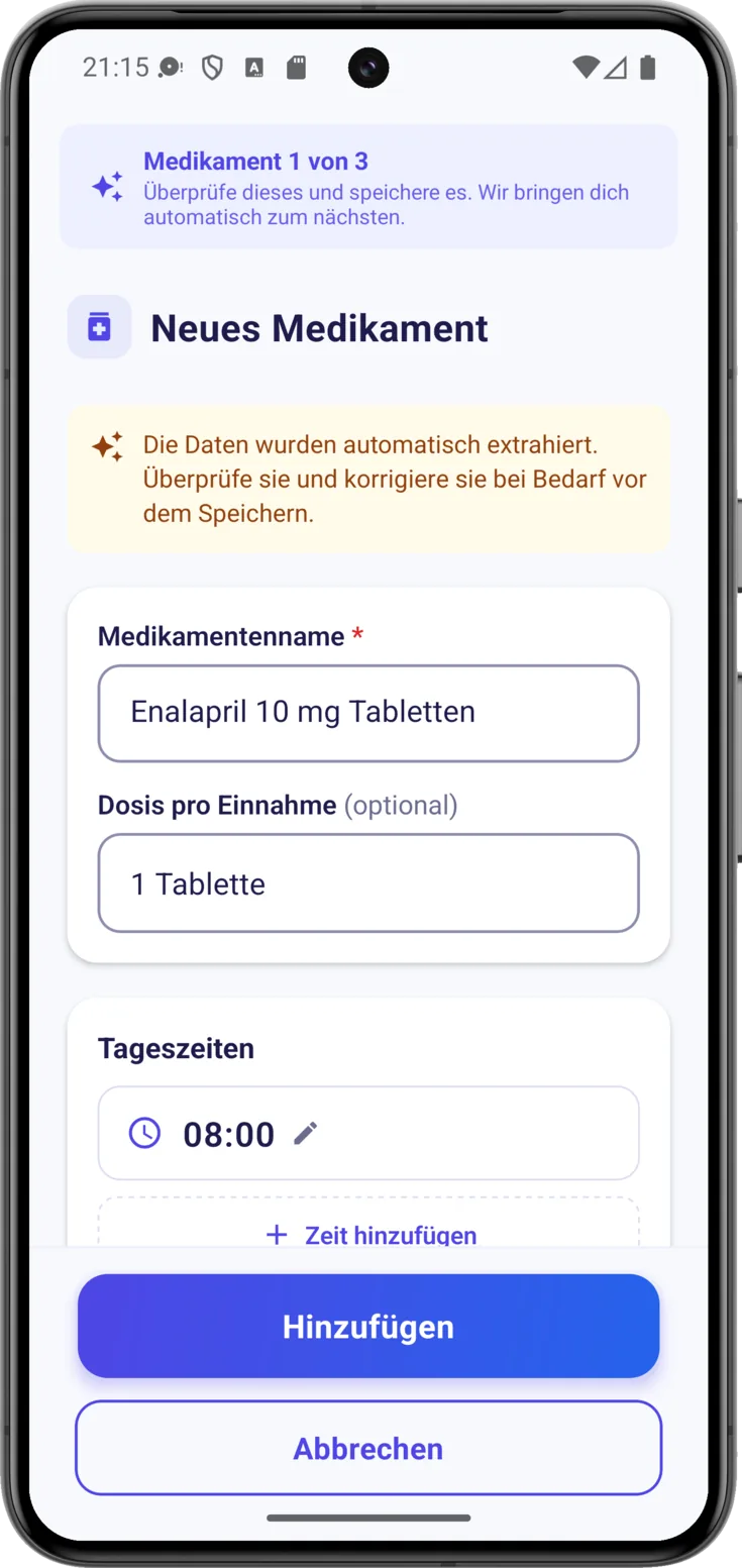 Extrahierte Daten