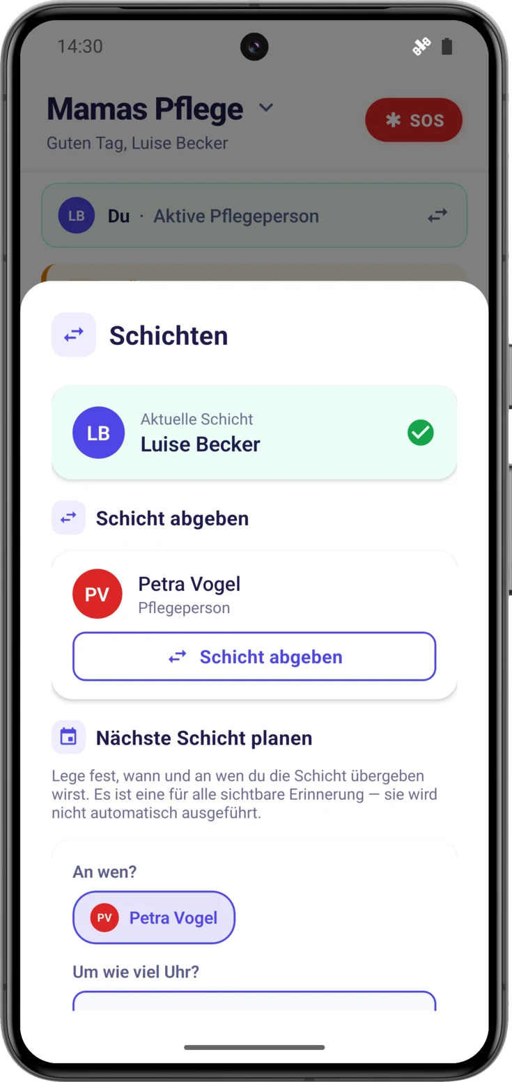 Schicht abgeben