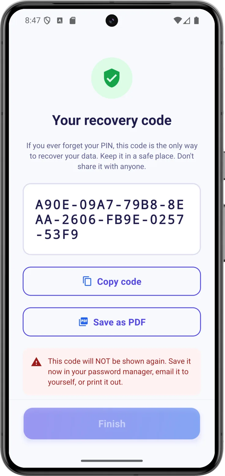 Your recovery code