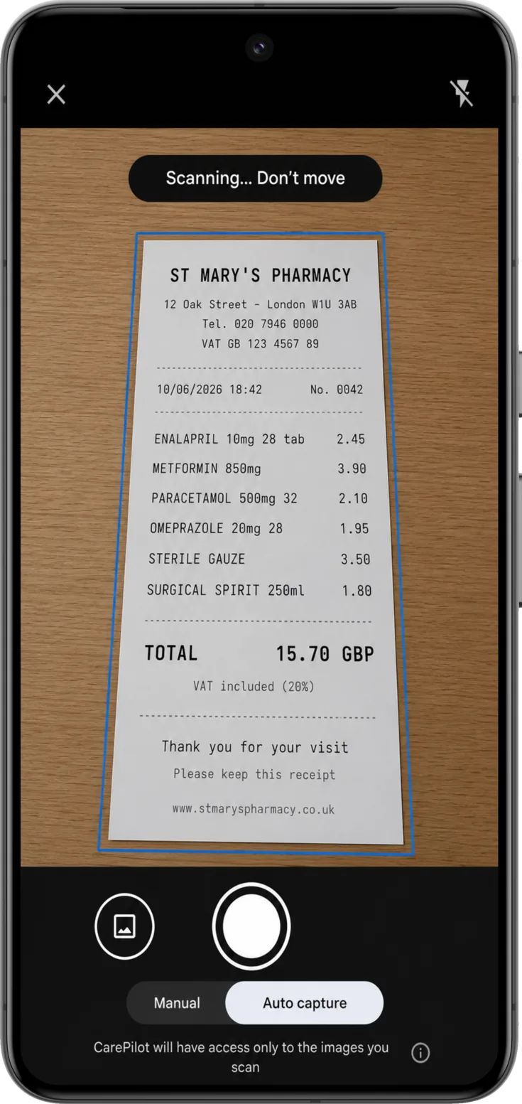 Scan receipt