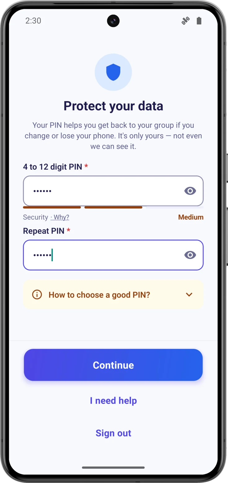 Repeat PIN