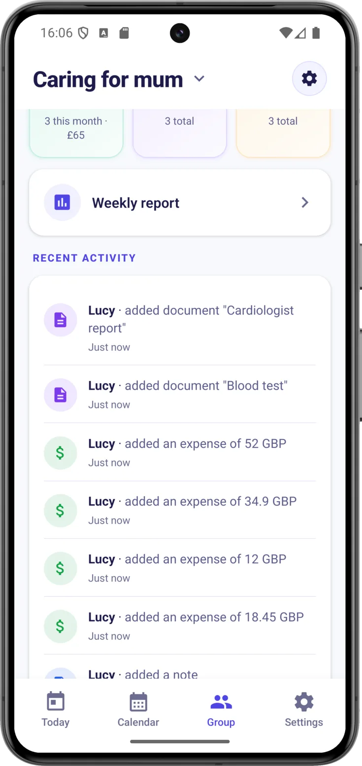 Weekly report in Group