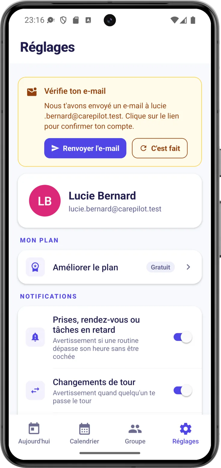 Vérifie ton e-mail