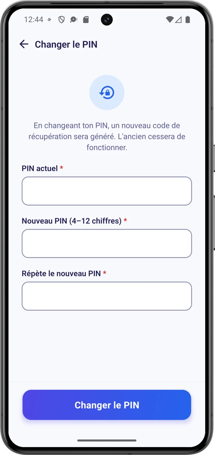 Changer le PIN