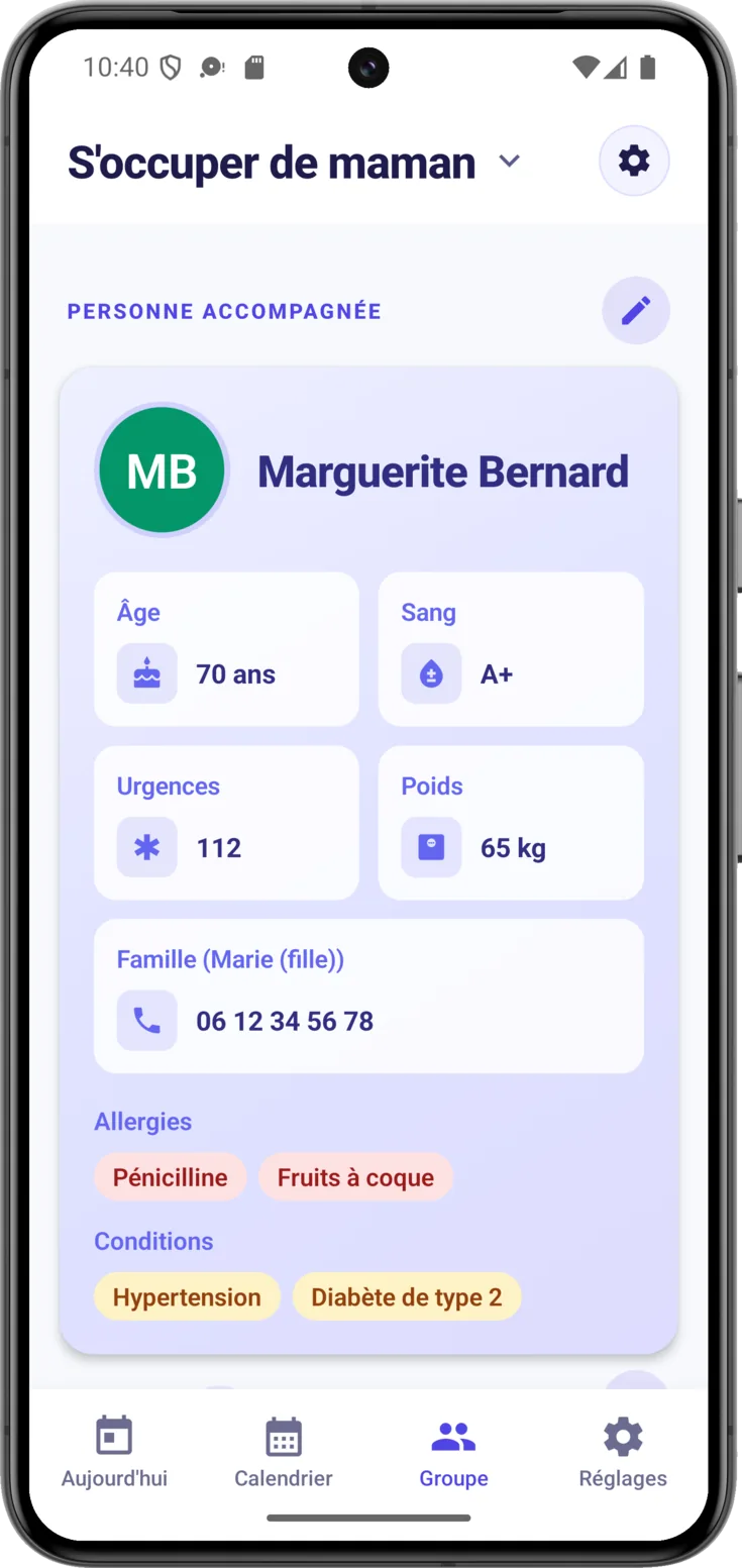 Personne accompagnée