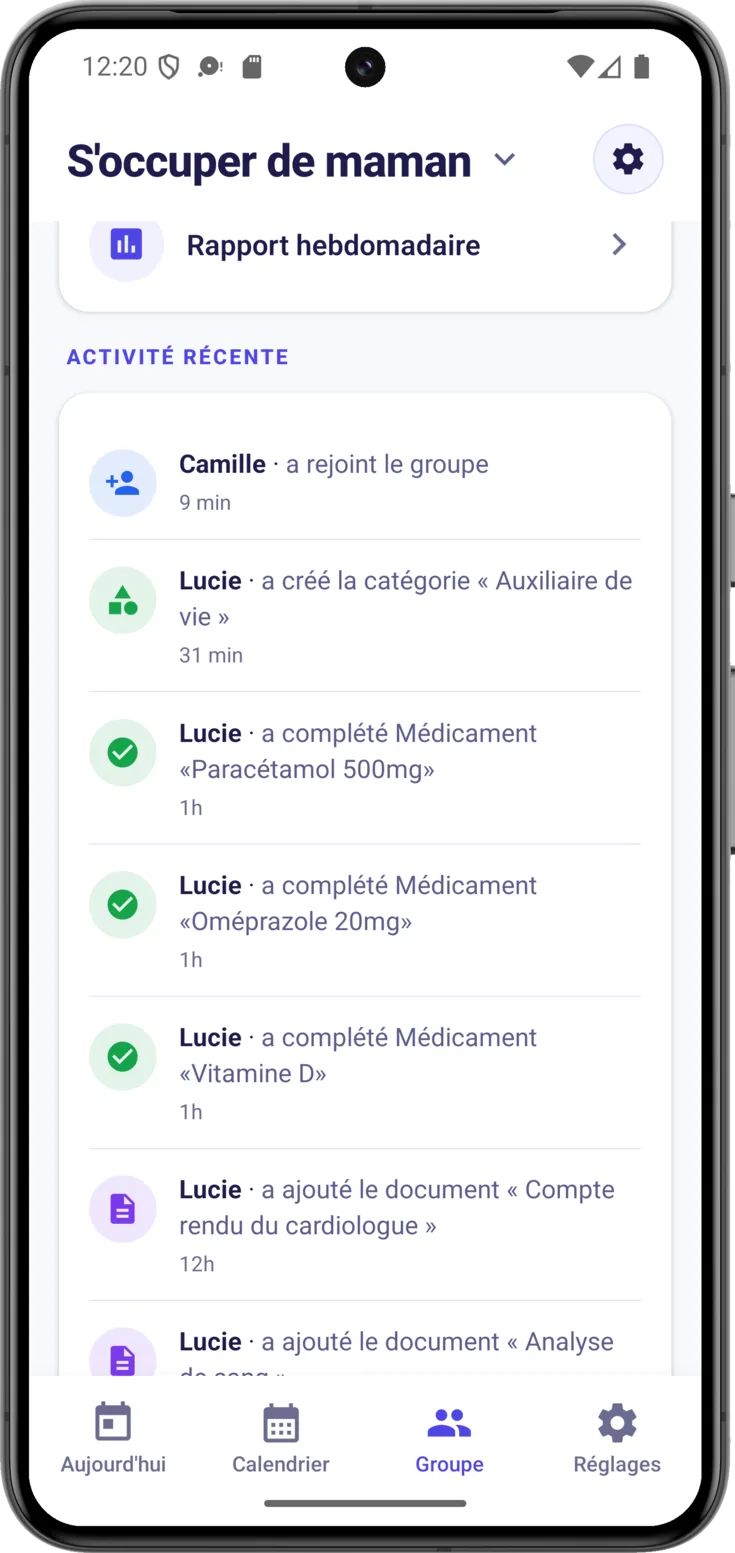 Activité récente