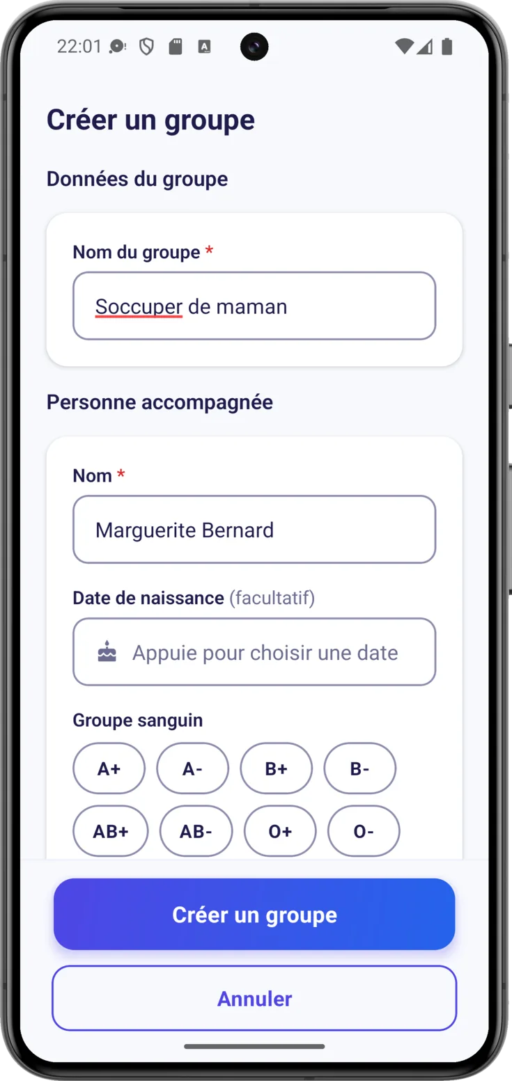 Créer un groupe