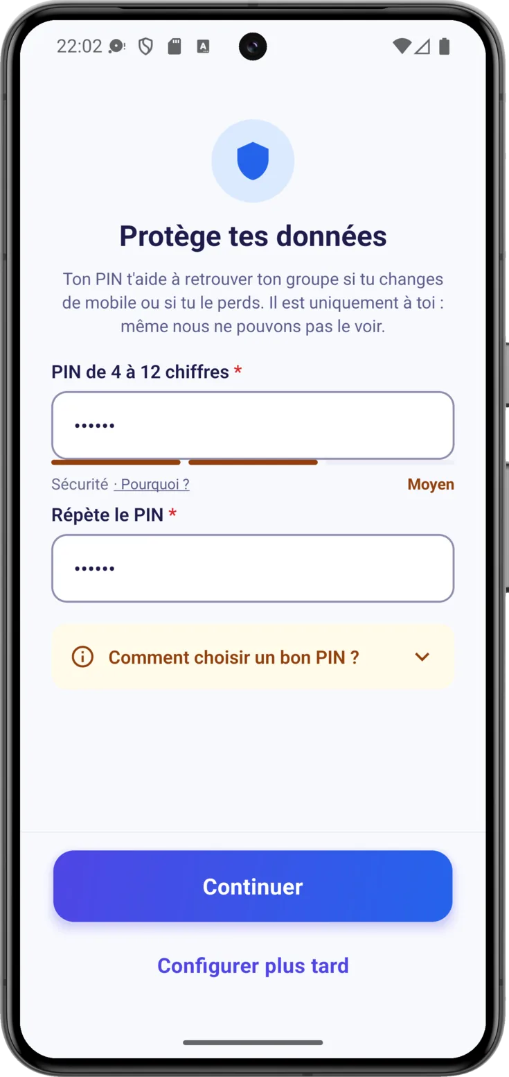 Répète le PIN