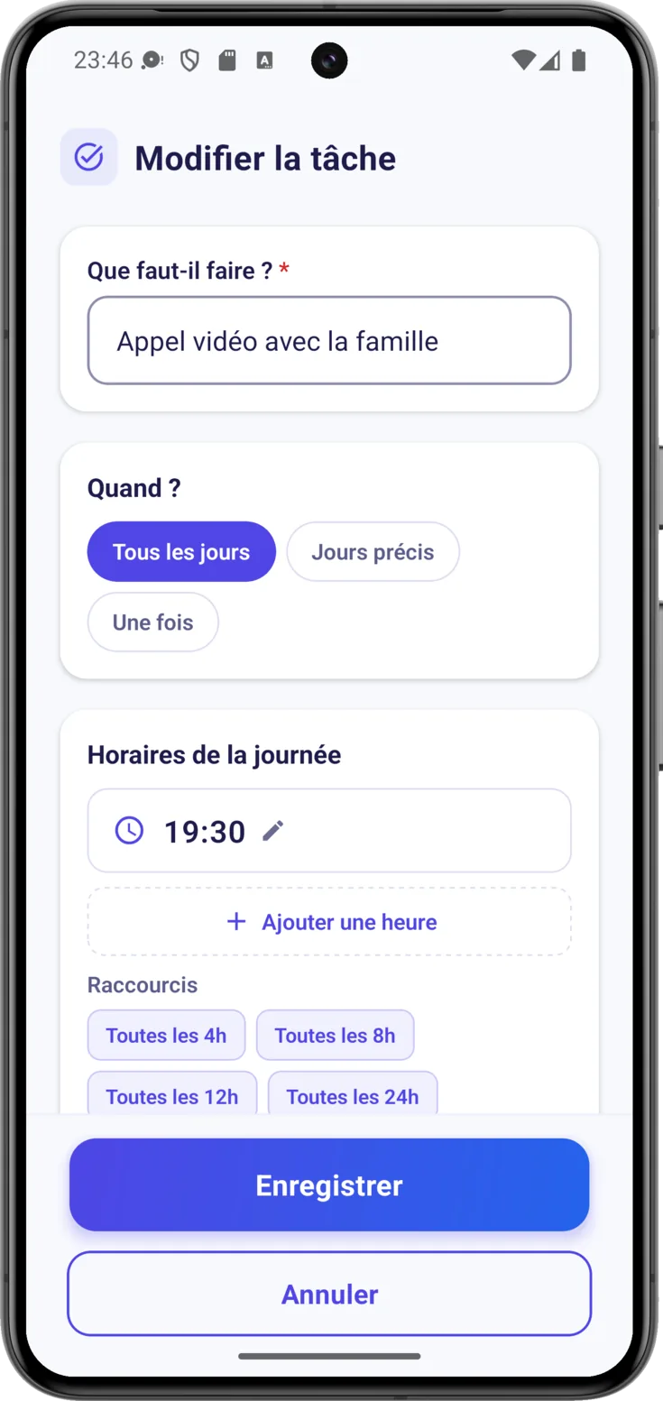 Nouvelle tâche