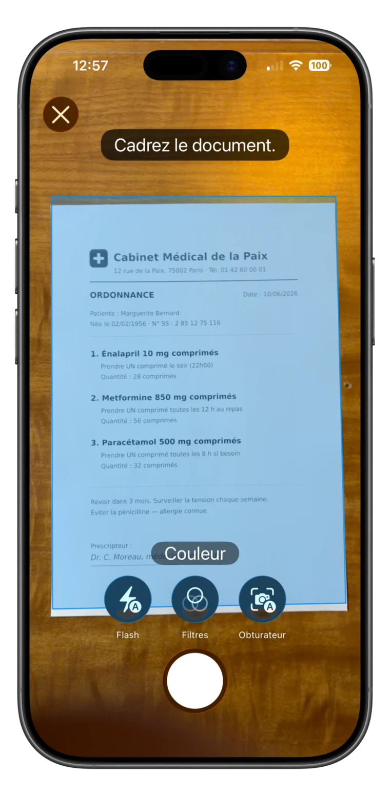 Le scanner sur iPhone