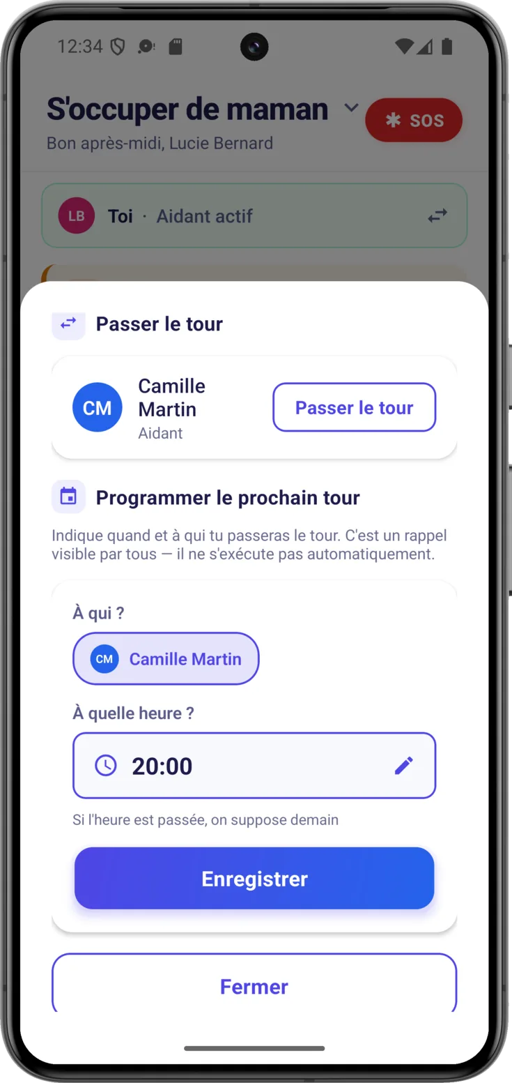 Programmer le prochain tour