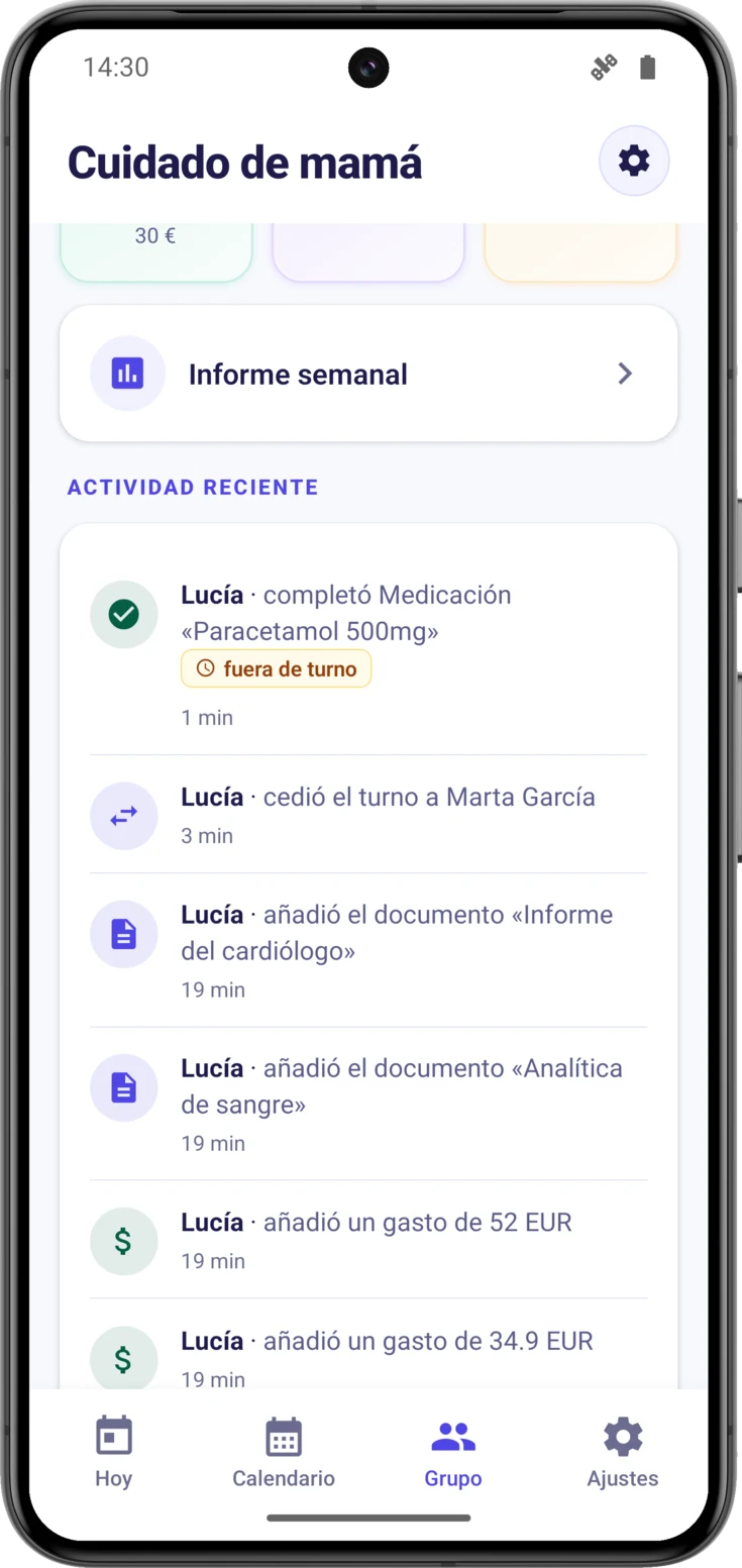 Actividad reciente