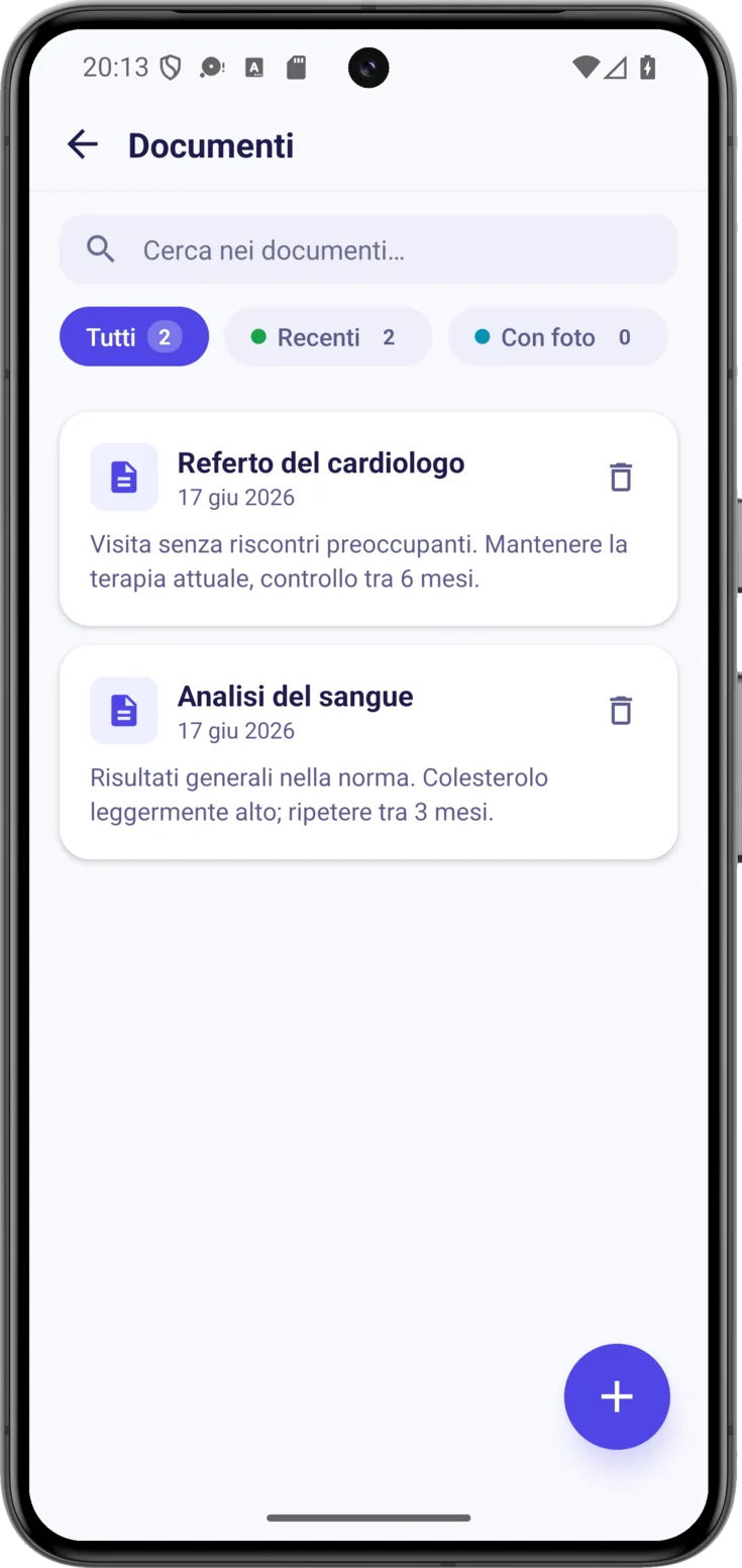 Elenco dei documenti