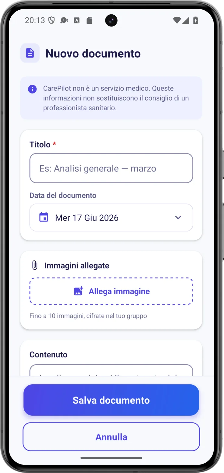 Aggiungi manualmente