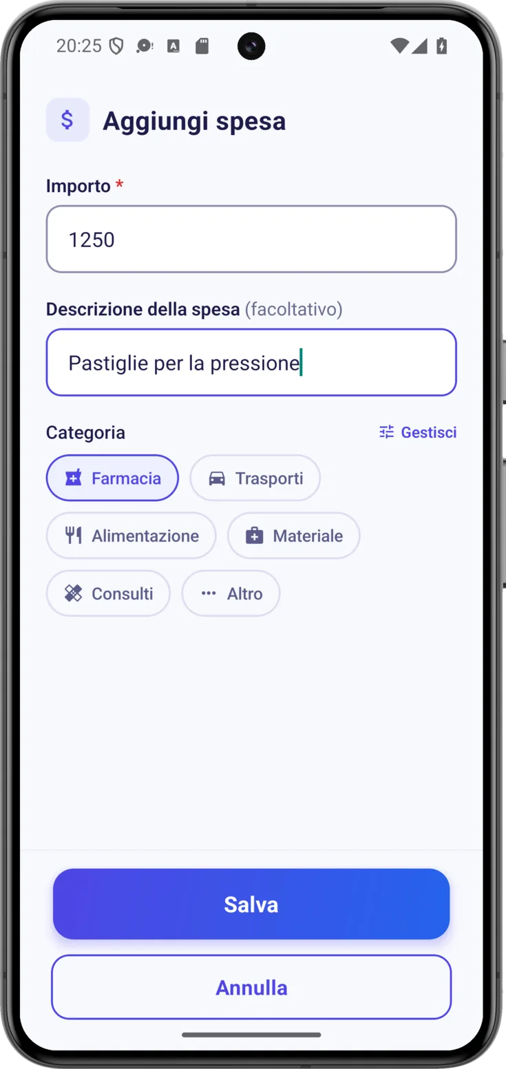 Aggiungi spesa
