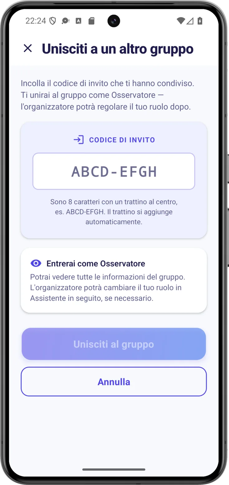 Unisciti a un altro gruppo