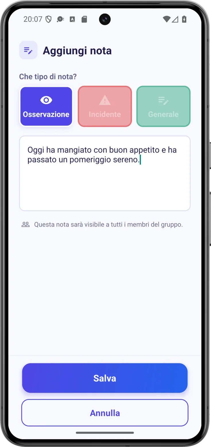 Scrivere la nota
