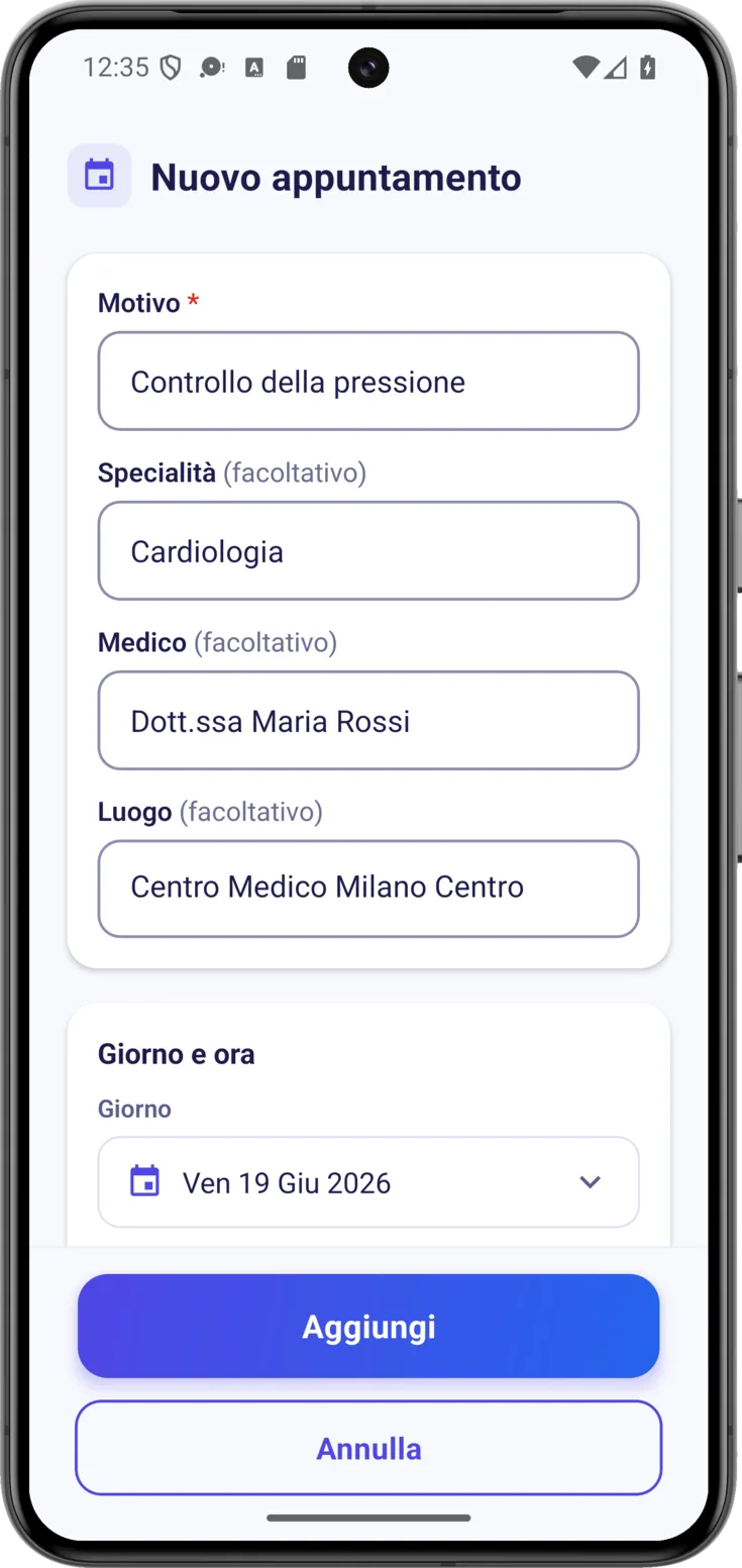 Nuovo appuntamento