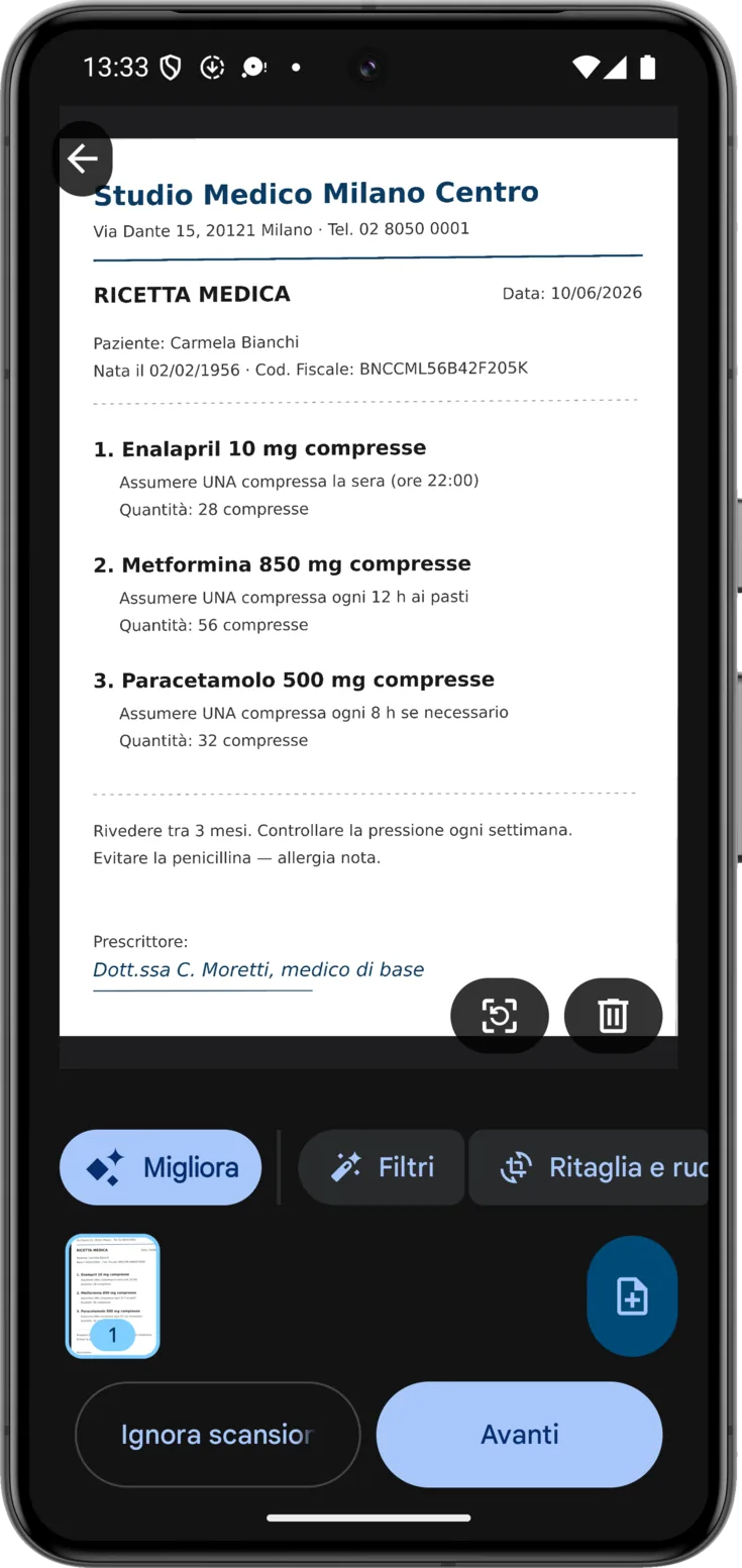 Più pagine e regolazioni dell'immagine