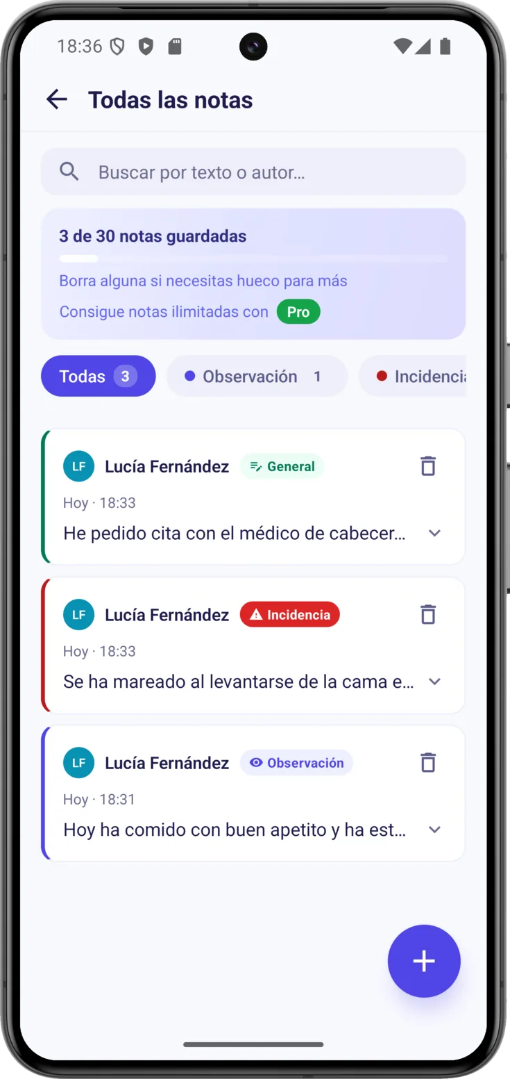 Lista de notas