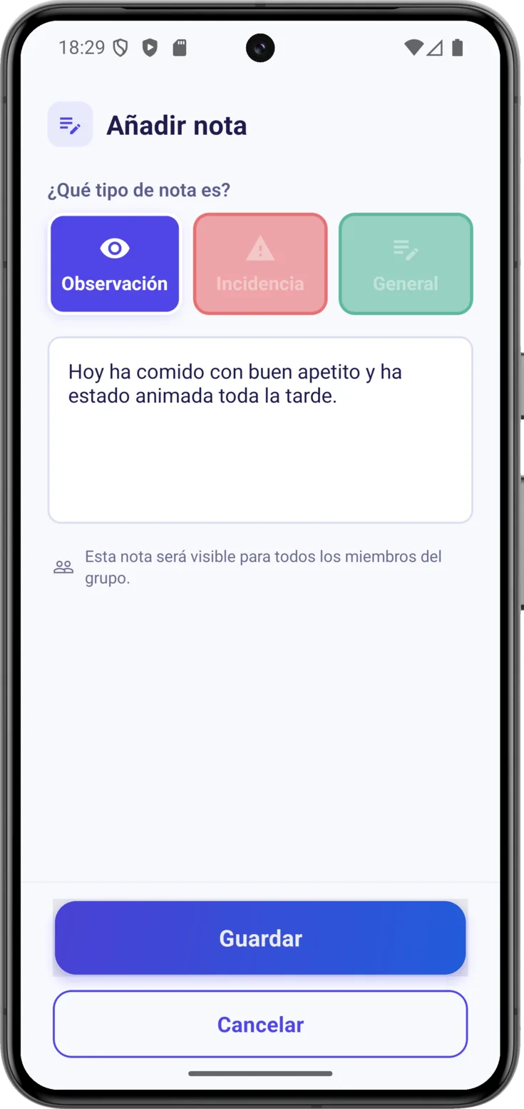 Escribir nota