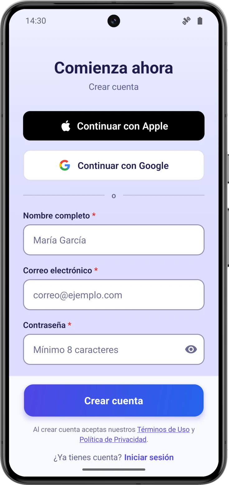 Crear cuenta