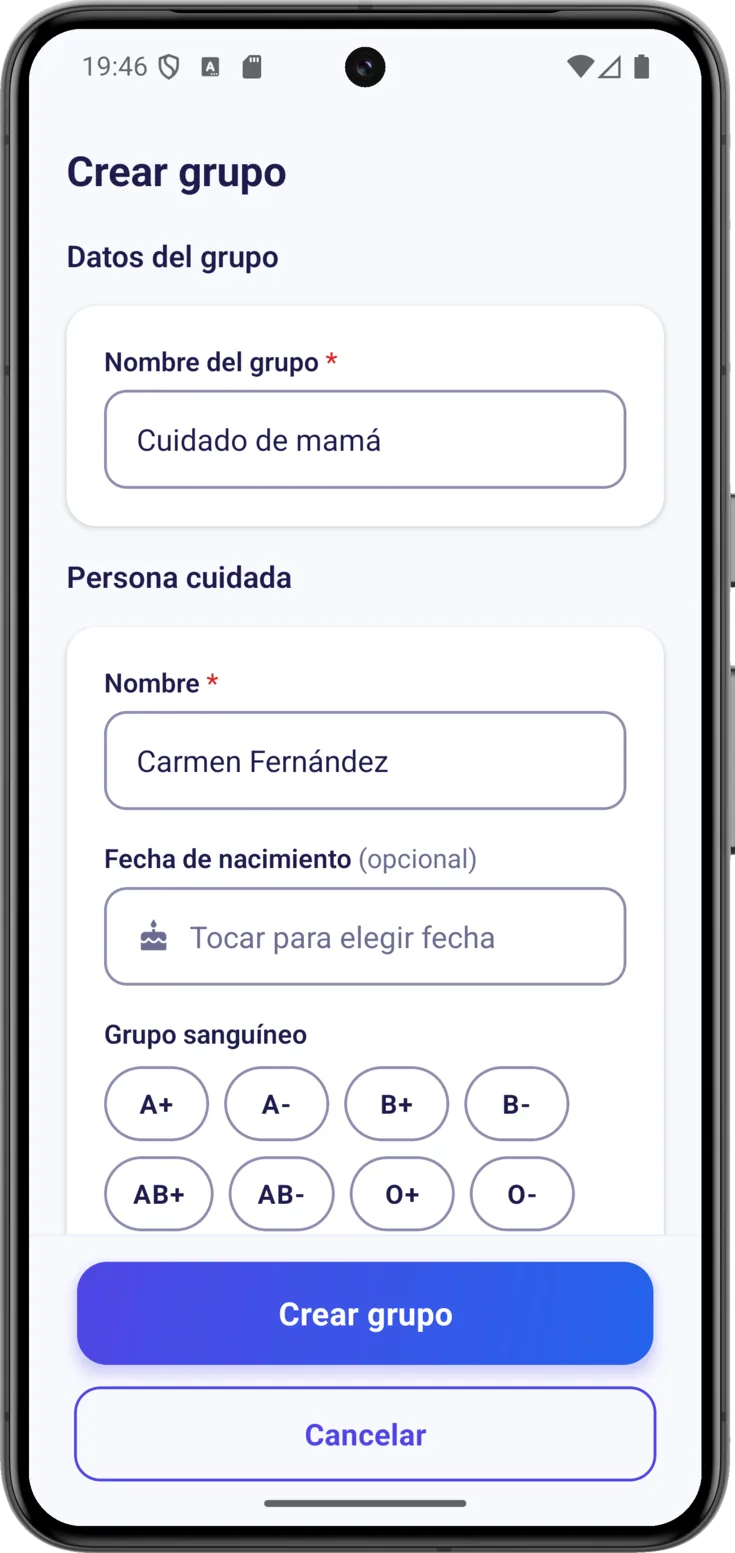 Crear grupo