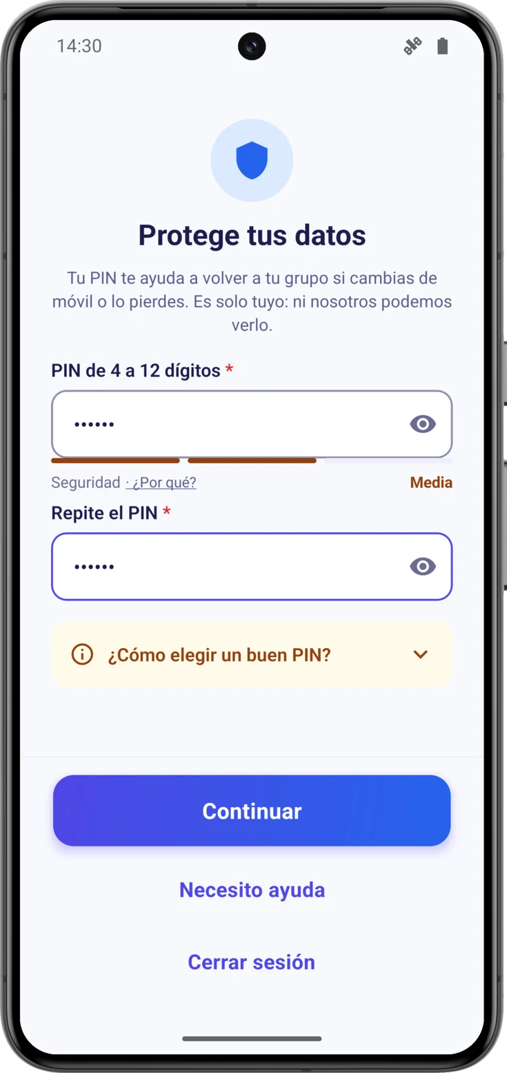 Repite el PIN