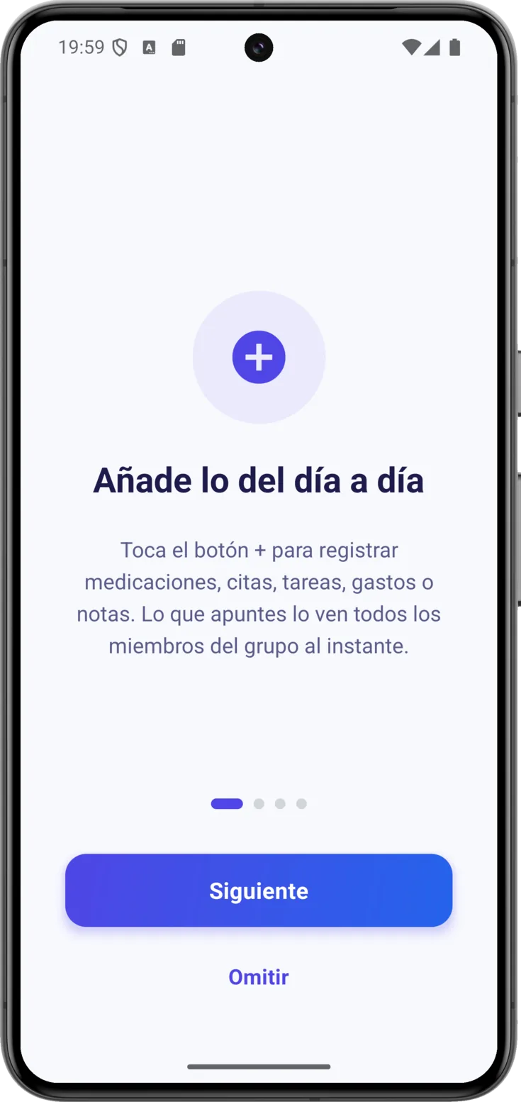 Presentación de bienvenida: la primera de las cuatro pantallas
