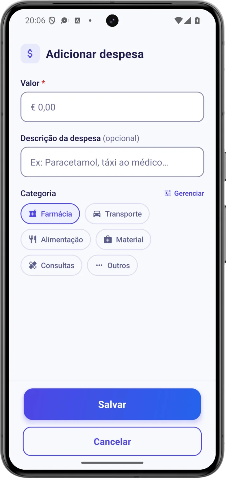 Adicionar despesa