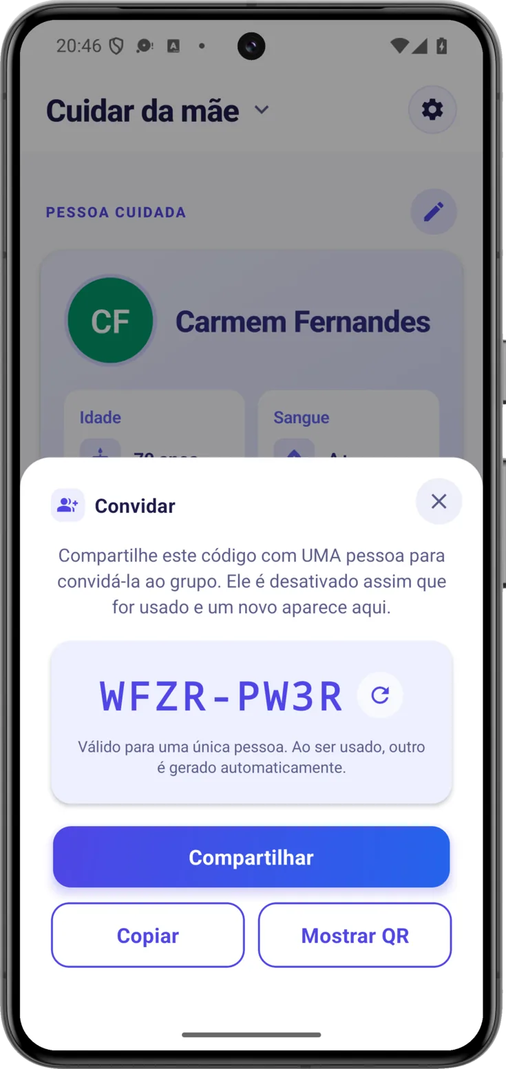 Botão Convidar
