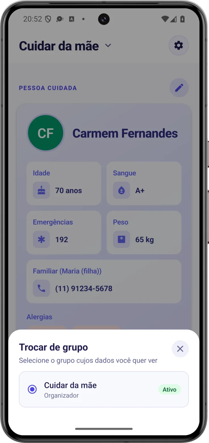 Entrar em outro grupo