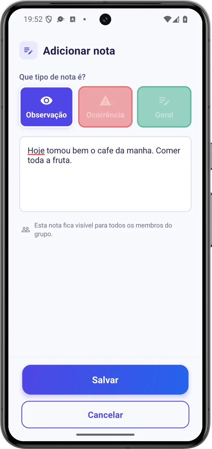 Escrever nota