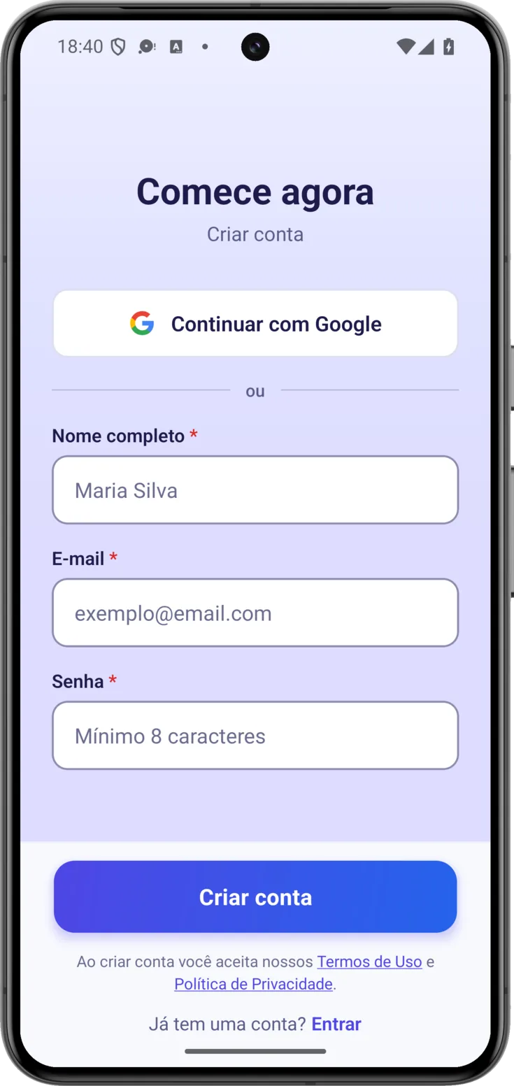 Criar conta