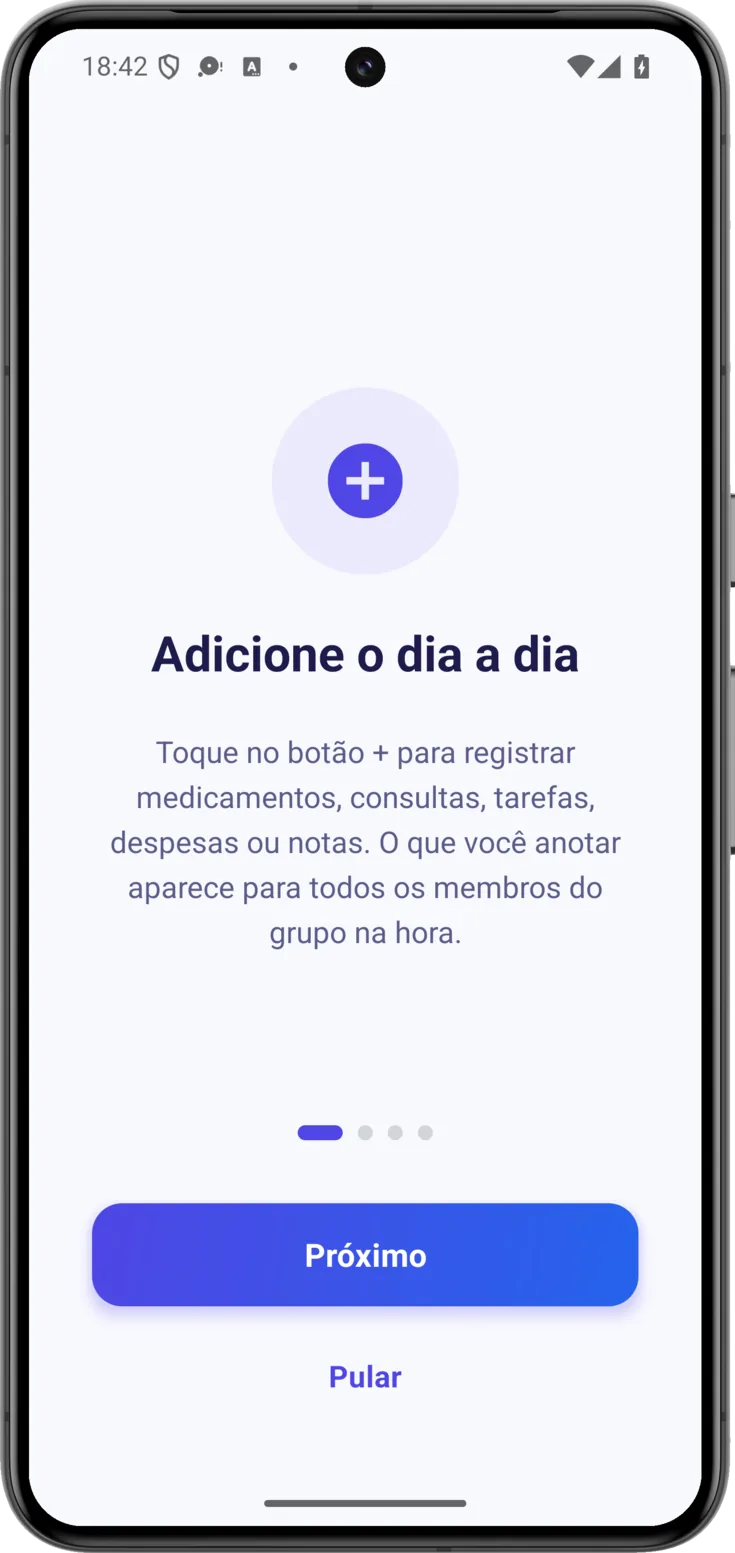 Tour de boas-vindas: a primeira das quatro telas