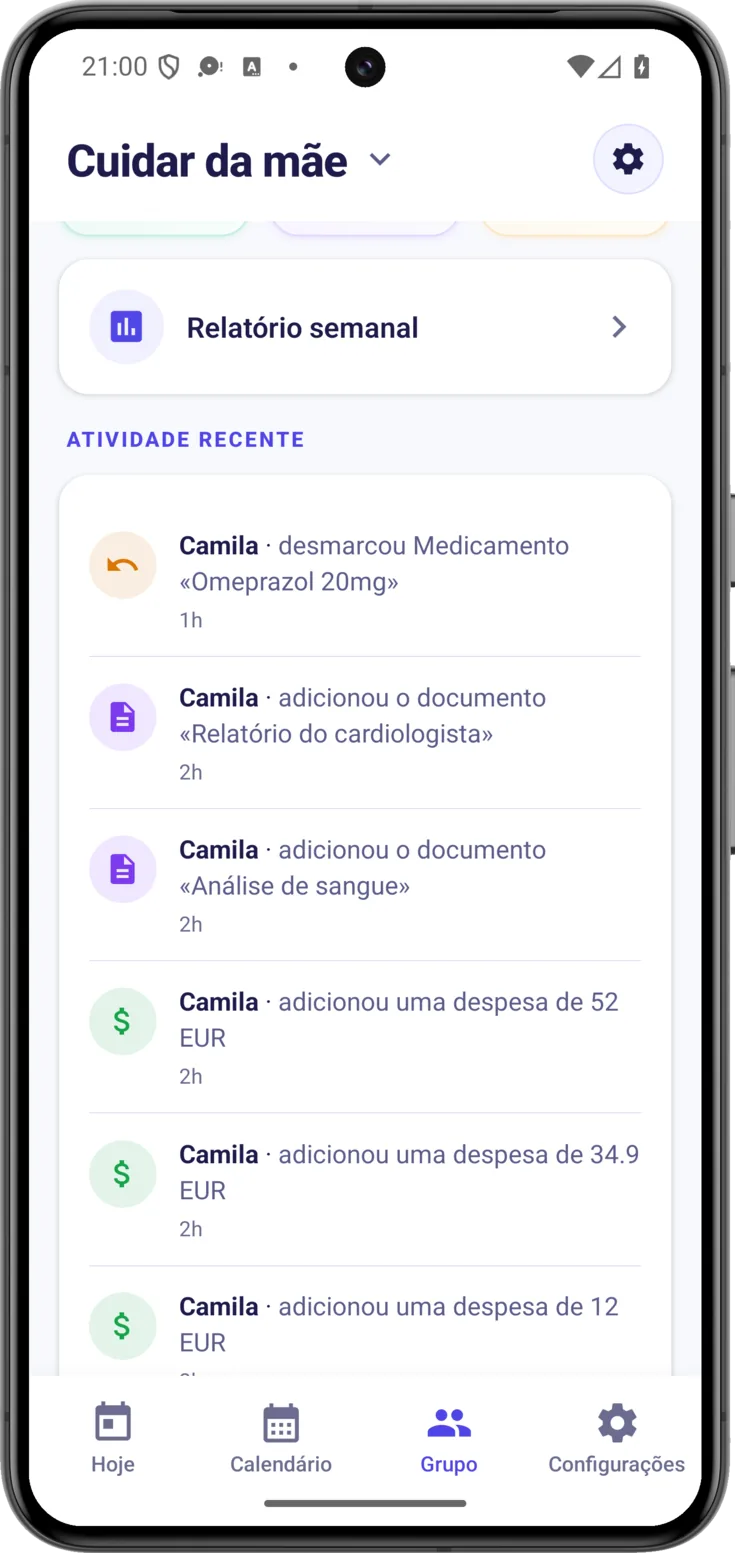 Relatório semanal em Grupo