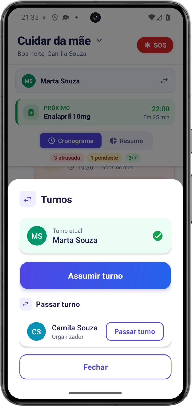 Gestão de turnos