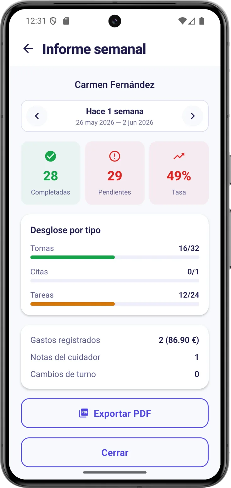 Navegación de semanas