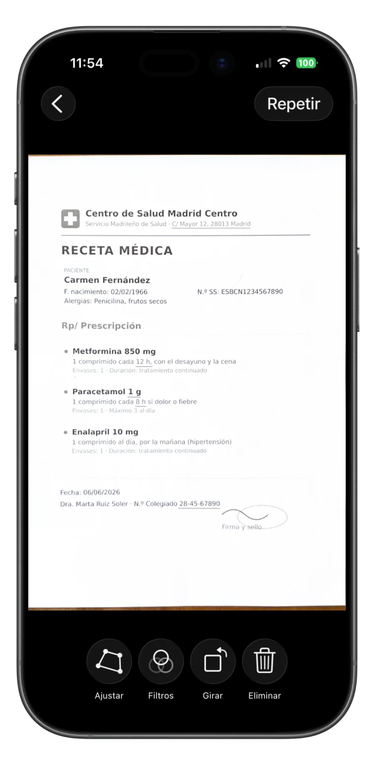 Revisión en iPhone